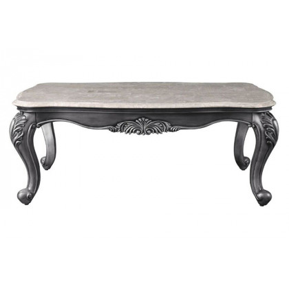 ACME - Ariadne Coffee Table in Marble Top/Platinum