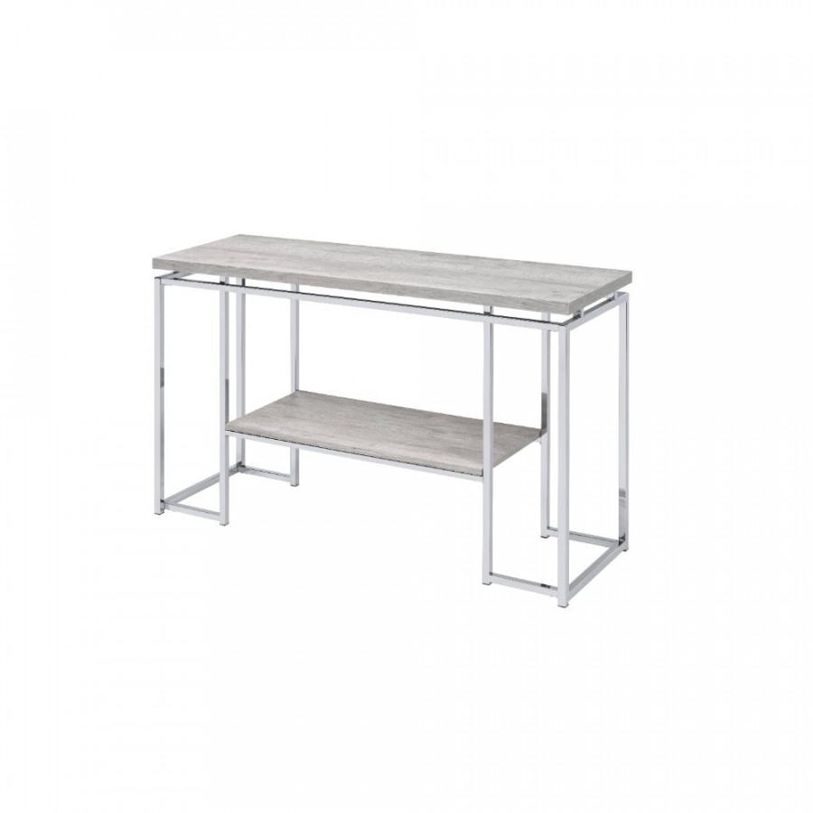 ACME - Chafik Sofa Table in Natural Oak/Chrome