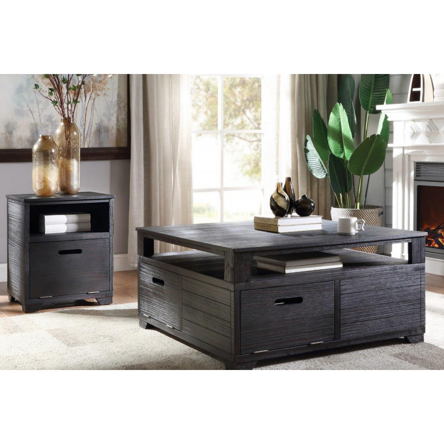 ACME - Kamilia Coffee Table in Antique Black