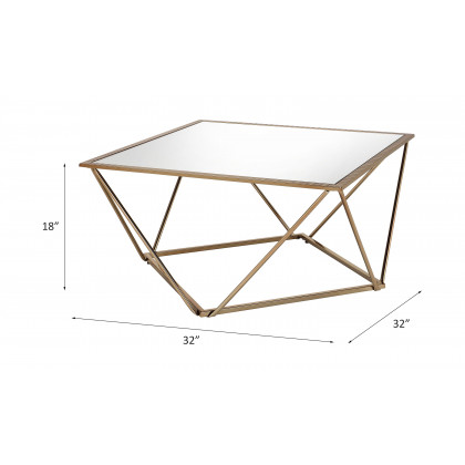ACME - Fogya Coffee Table in Mirrored/Champagne Gold