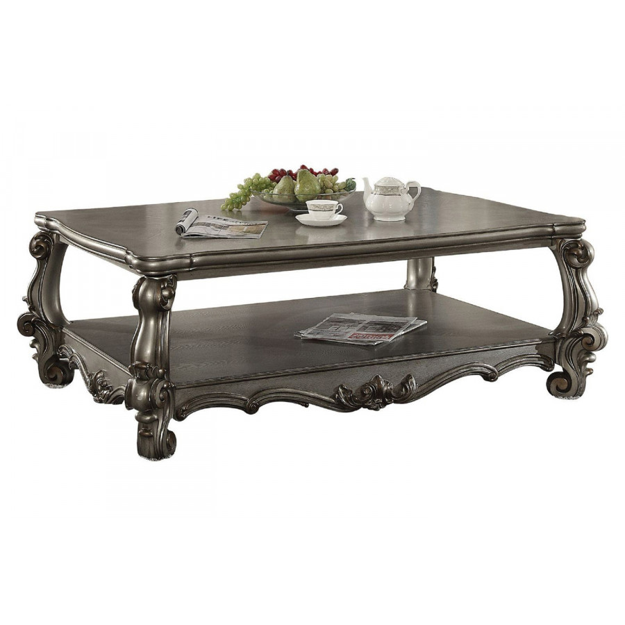 ACME - Versailles Coffee Table in Antique Platinum