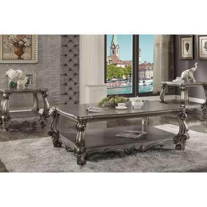 ACME - Versailles Coffee Table in Antique Platinum