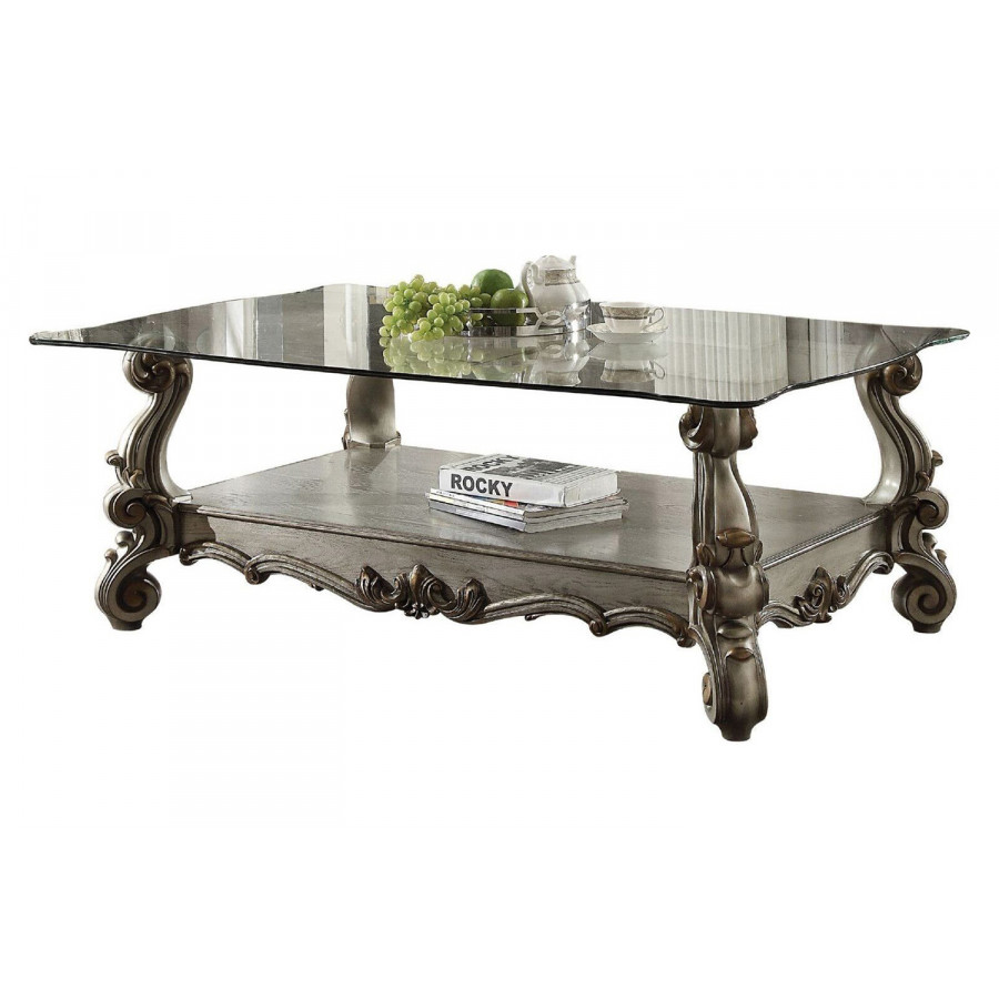 ACME - Versailles Glass Top Rectangular Coffee Table