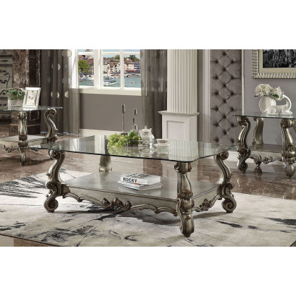 ACME - Versailles Glass Top Rectangular Coffee Table