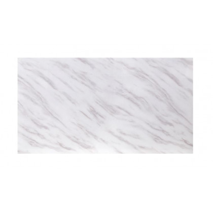 ACME - Zander Coffee Table in White Printed Faux Marble Top/Mirrored Silver