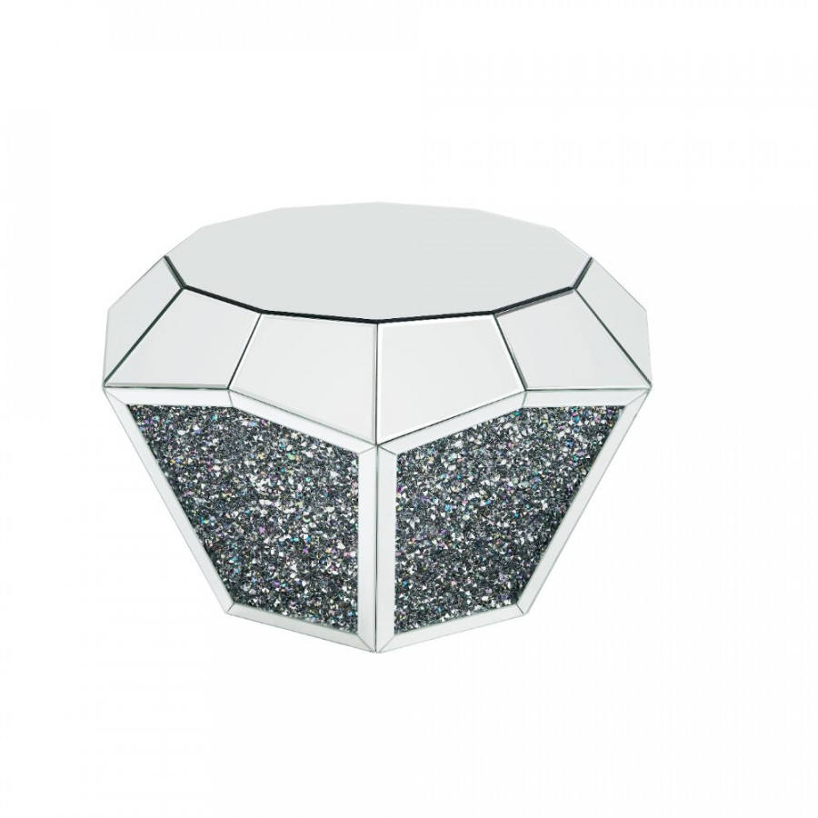 ACME - Noralie Coffee Table in Mirrored/Faux Diamonds (88005)