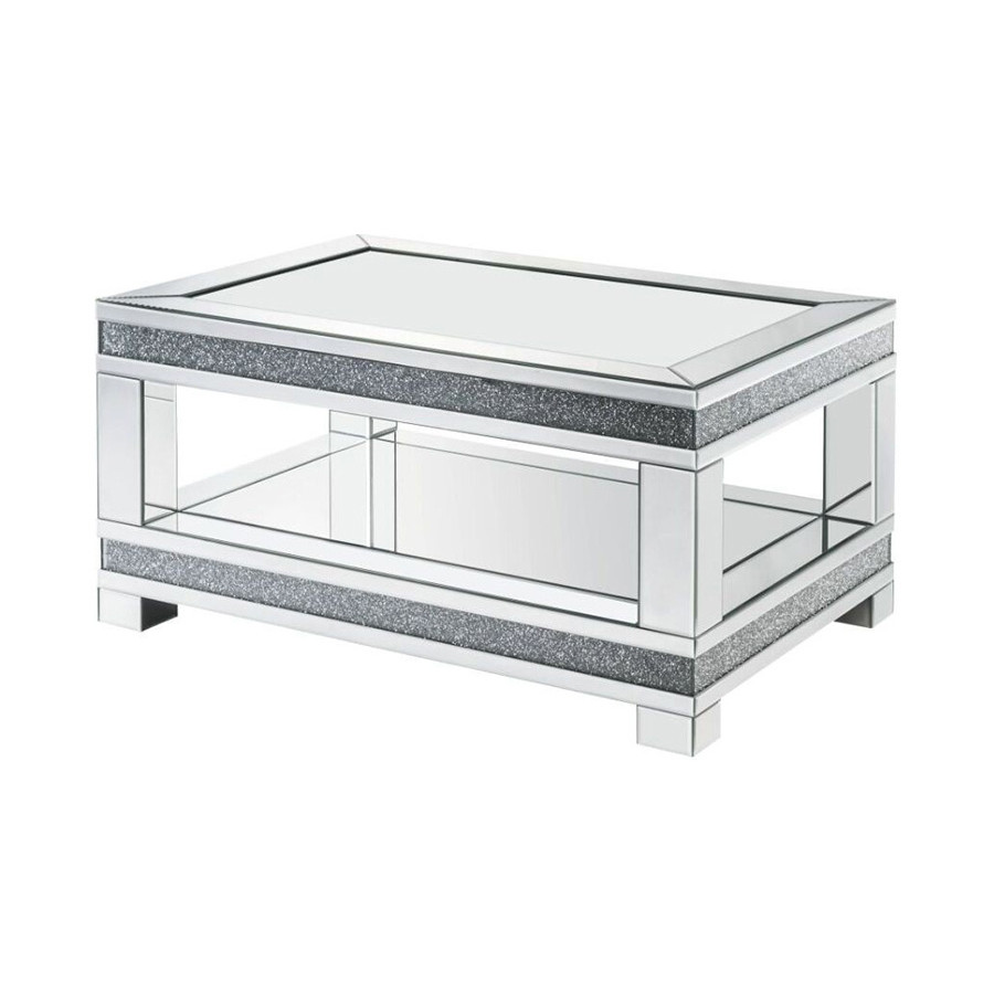 ACME - Noralie Coffee Table in Mirrored/Faux Diamonds (88020)