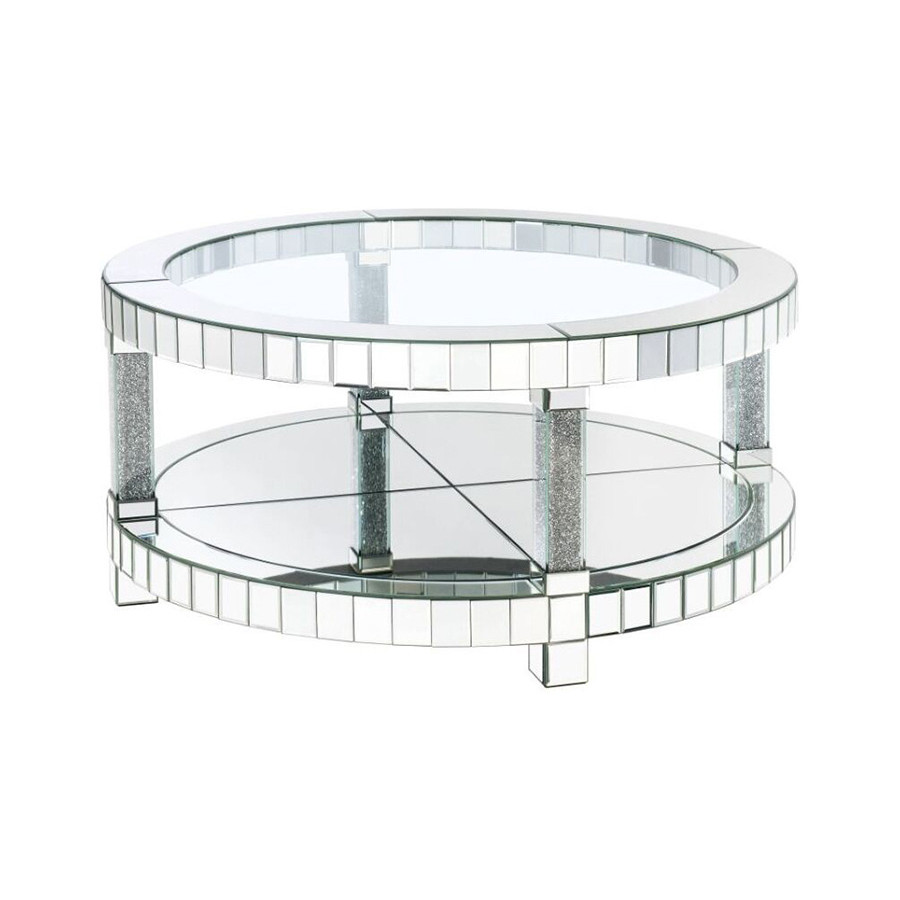ACME - Noralie Coffee Table in Mirrored/Faux Diamonds (88025)