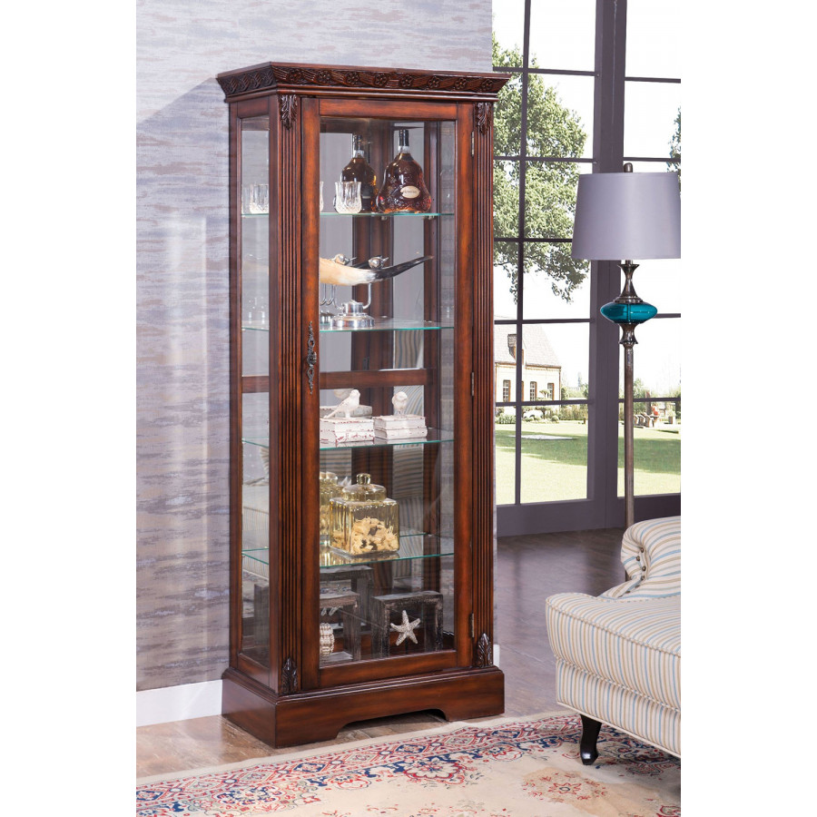 ACME - Addy Curio Cabinet in Cherry
