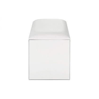 ACME - Nysa Vanity Stool in Ivory/Mirrored/Faux Crystals