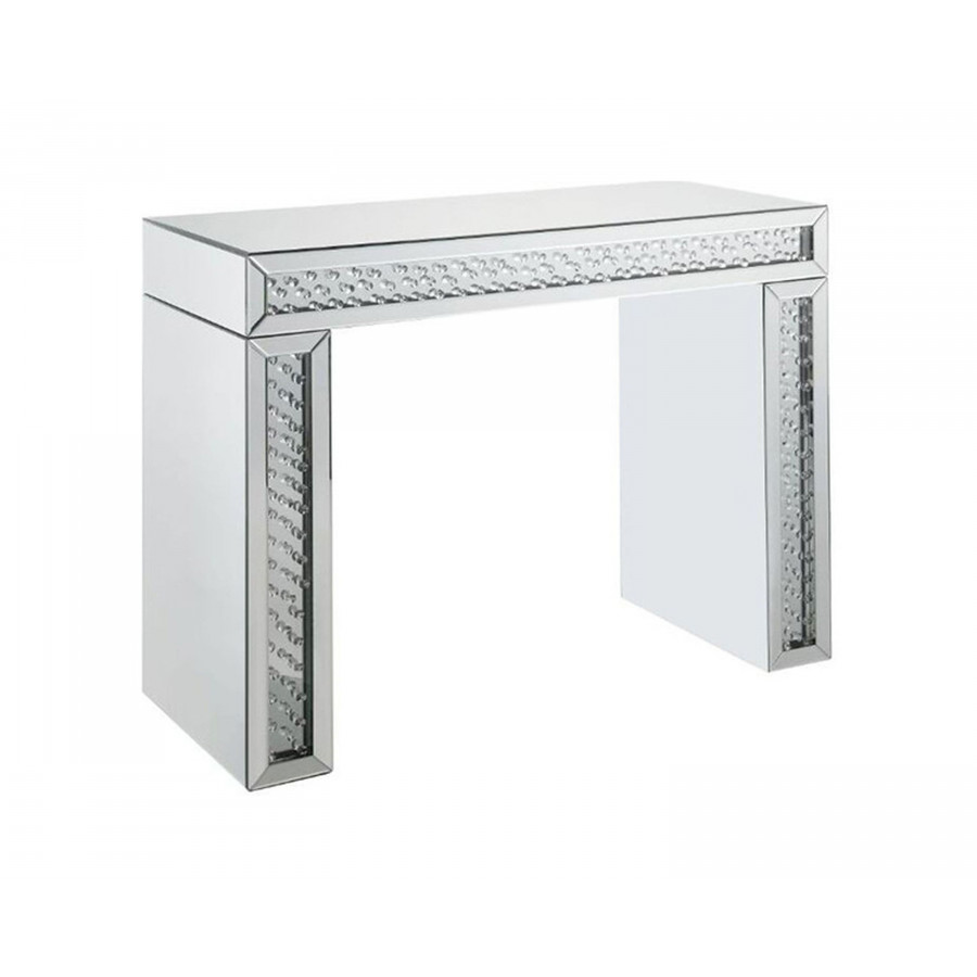 ACME - Nysa Vanity Desk in Mirrored/Faux Crystals (90159)