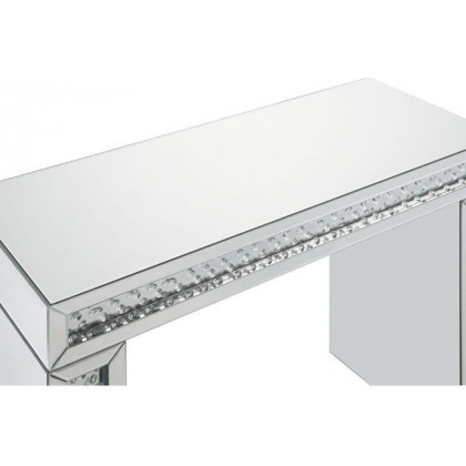 ACME - Nysa Vanity Desk in Mirrored/Faux Crystals (90159)