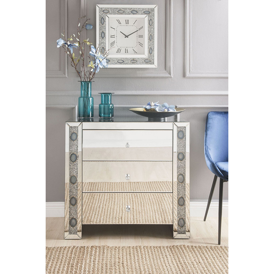 ACME - Sonia Console Cabinet in Mirrored/Faux Agate