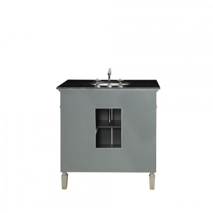 ACME - Atrian Sink Cabinet in Black Marble/Mirrrored