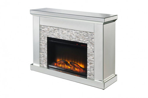 ACME™  - Laksha Fireplace in Mirrored and Stone
