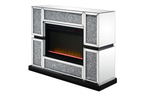 ACME™  - Noralie Fireplace in Mirrored and Faux Diamonds 90660