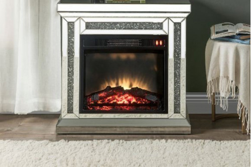 ACME™  - Noralie Fireplace in Mirrored and Faux Diamonds 90862