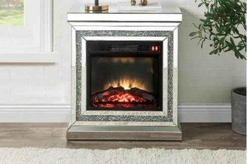 ACME™  - Noralie Fireplace in Mirrored and Faux Diamonds 90868