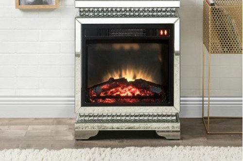 ACME™  - Lotus Fireplace in Mirrored and Faux Diamonds