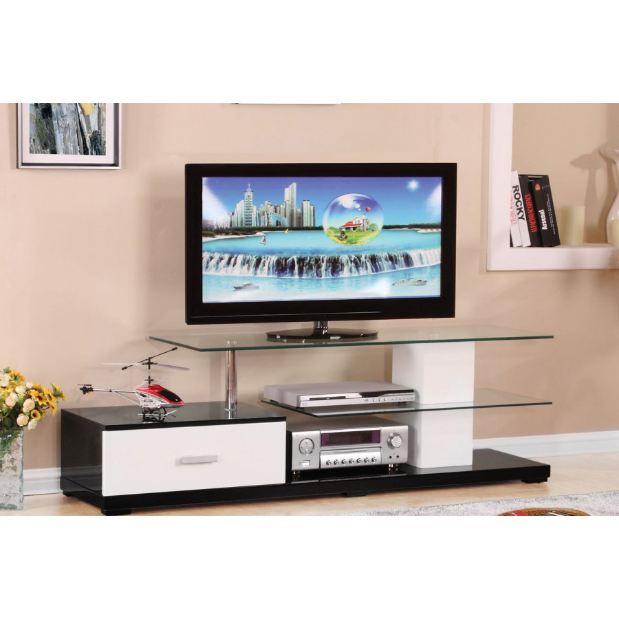 ACME - Ivana TV Stand in White/Black