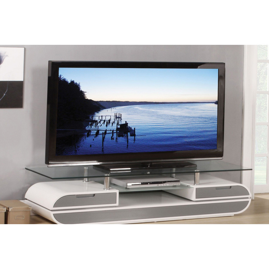 ACME - Lainey TV Stand in White/Gray