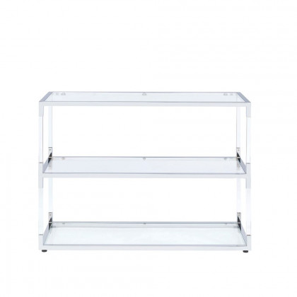 ACME - Raegan TV Stand in Clear Acrylic/Chrome/Clear Glass