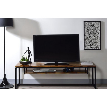 ACME - Jurgen TV Stand in Oak/Black Metal