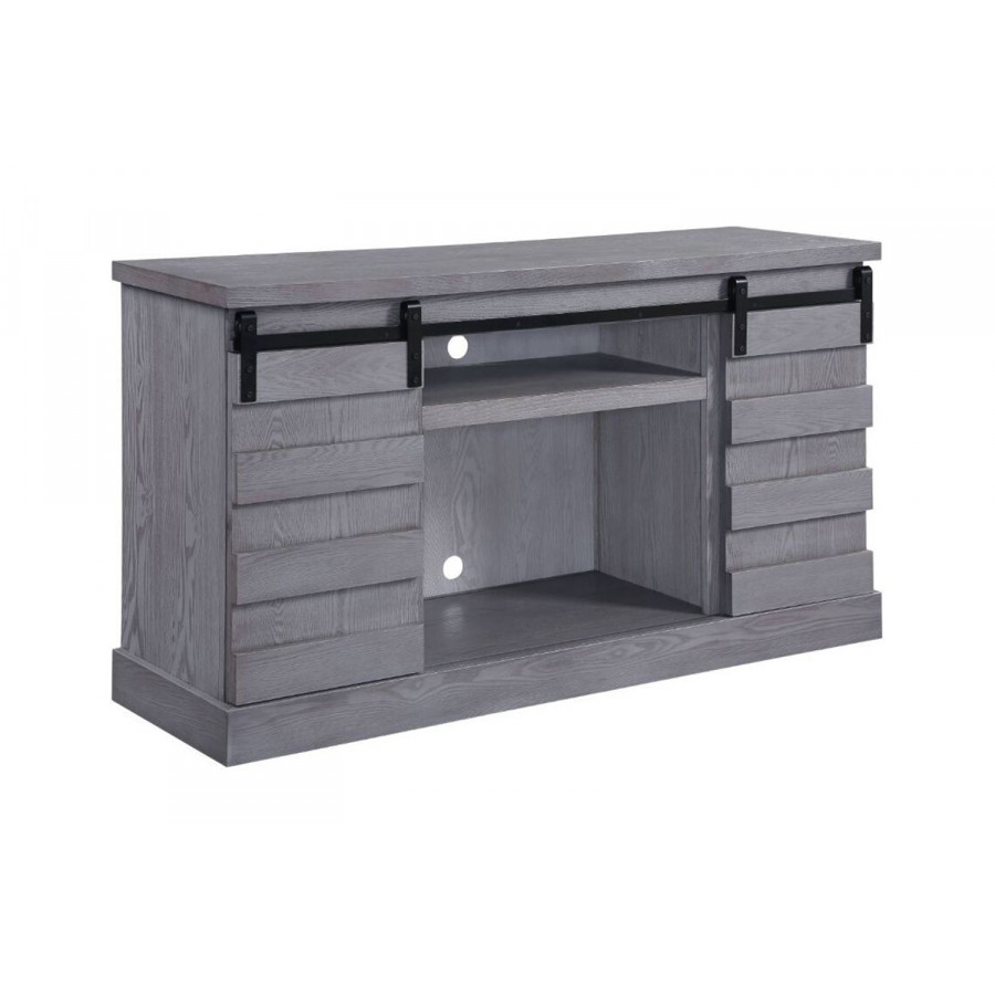 ACME - Amrita TV Stand with Fireplace in Gray Oak