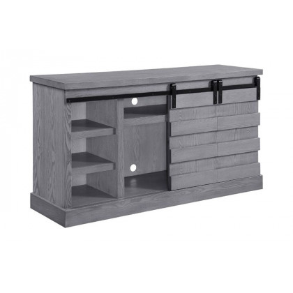 ACME - Amrita TV Stand with Fireplace in Gray Oak