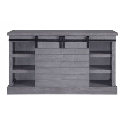 ACME - Amrita TV Stand with Fireplace in Gray Oak