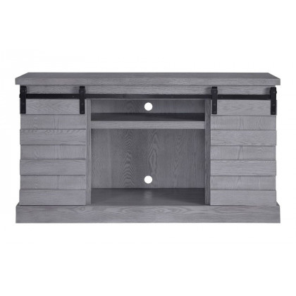 ACME - Amrita TV Stand with Fireplace in Gray Oak