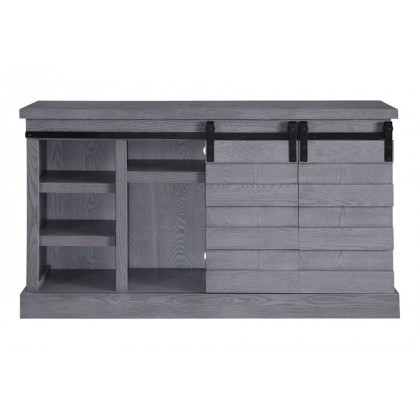 ACME - Amrita TV Stand with Fireplace in Gray Oak