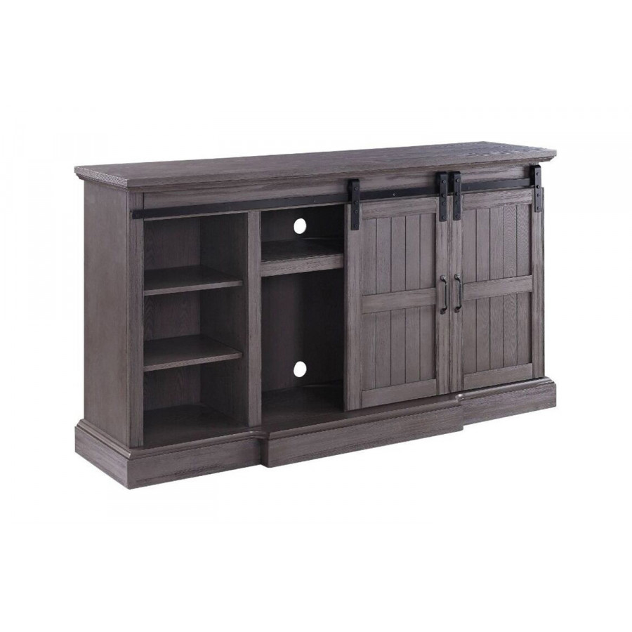 ACME - Admon TV Stand with Fireplace in Gray Oak