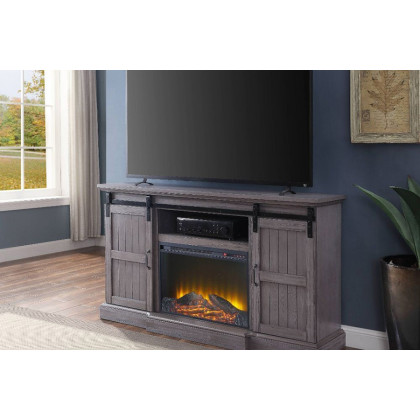 ACME - Admon TV Stand with Fireplace in Gray Oak