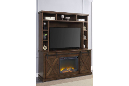 ACME™  - Aksel Entertainment Center with Fireplace in Walnut