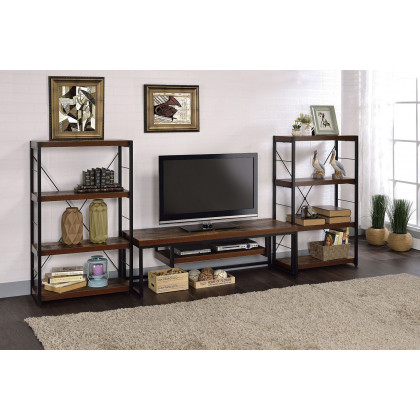 ACME - Bob Weathered Oak and Black TV Stand