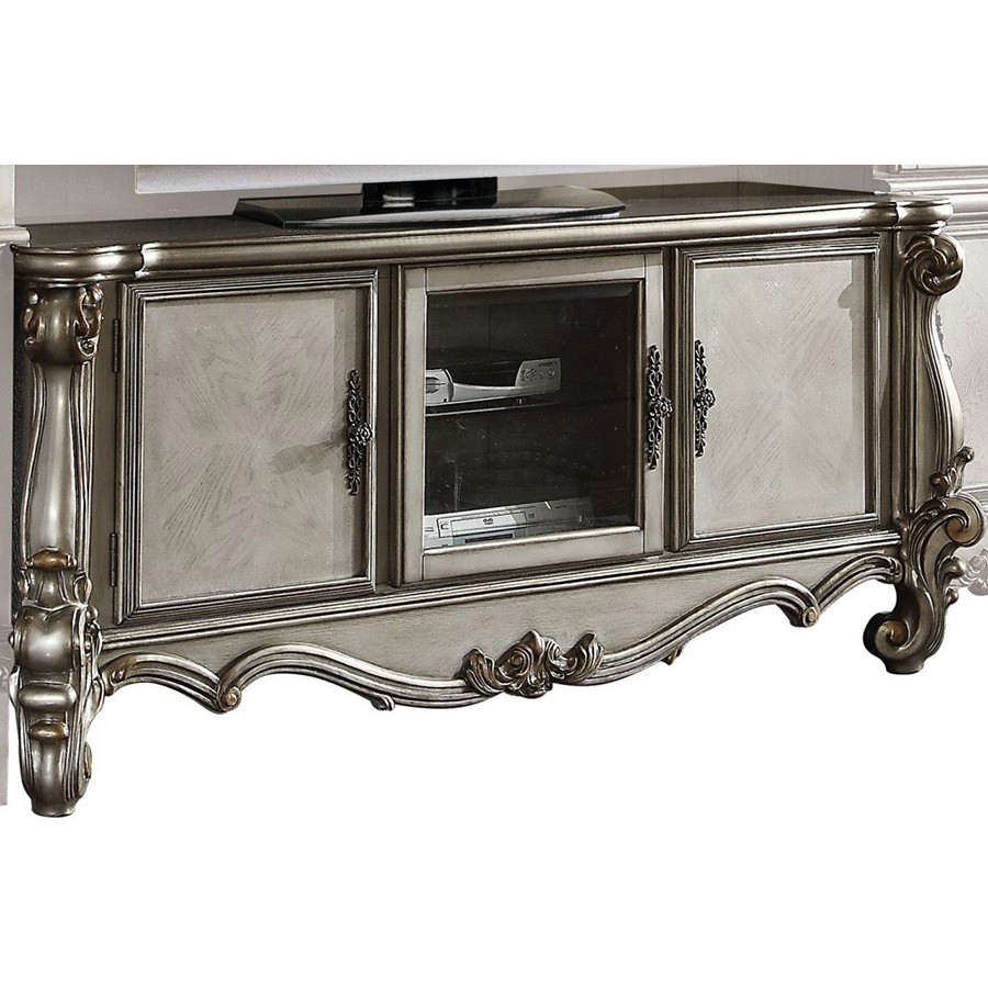 ACME - Versailles TV Stand in Antique Platinum