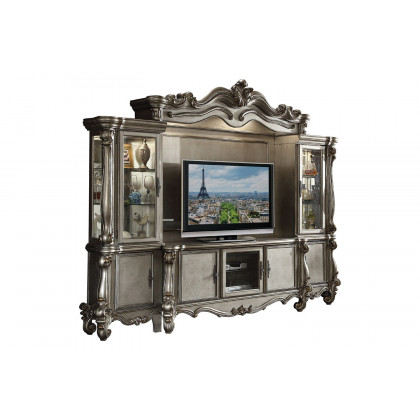 ACME - Versailles TV Stand in Antique Platinum