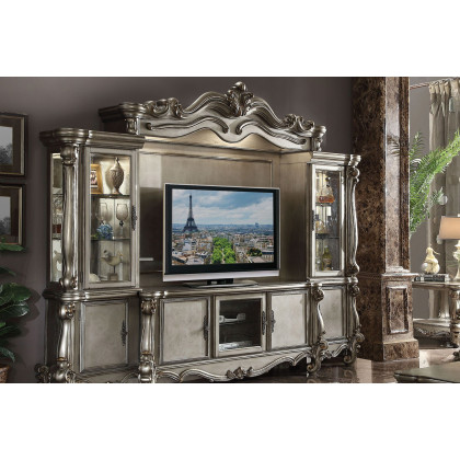 ACME - Versailles TV Stand in Antique Platinum