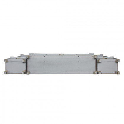 ACME - House Marchese Entertainment Center in Gold Trim/Pearl Gray