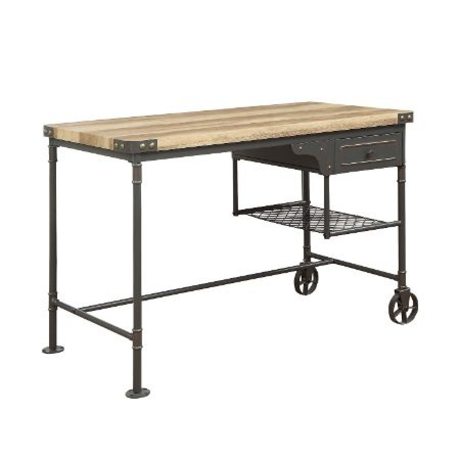 ACME - Itzel Desk in Antique Oak/Sandy Gray