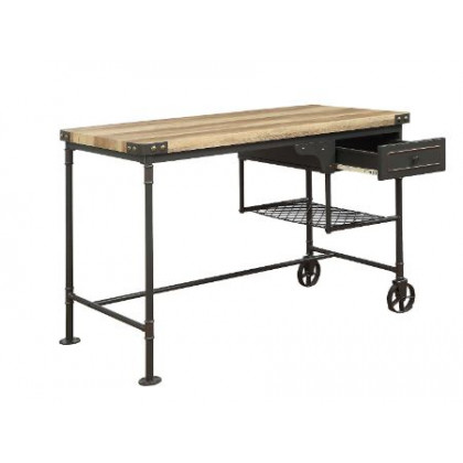 ACME - Itzel Desk in Antique Oak/Sandy Gray