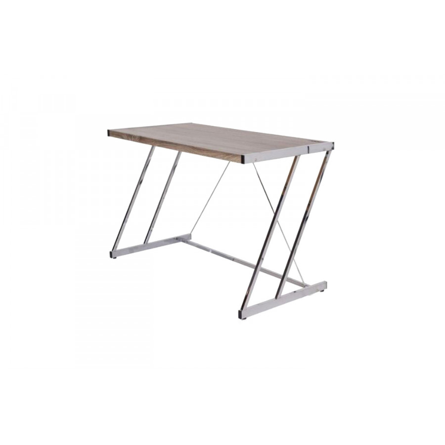 ACME - Finis Writing Desk with USB in Weathered Oak/Chrome