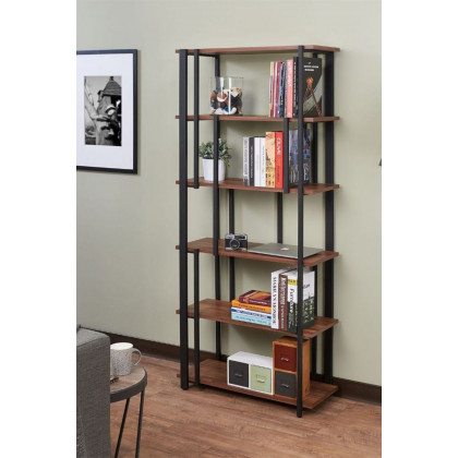 ACME - Sara Bookshelf in Walnut/Sandy Black (92406)