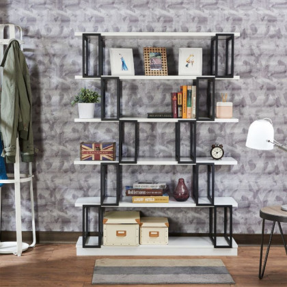 ACME - Verne Bookshelf in White/Black