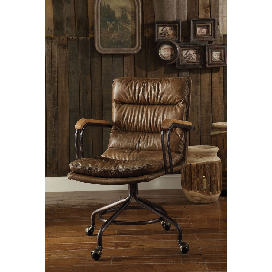 ACME Harith Leather Executive Office Chair - Vintage Whiskey