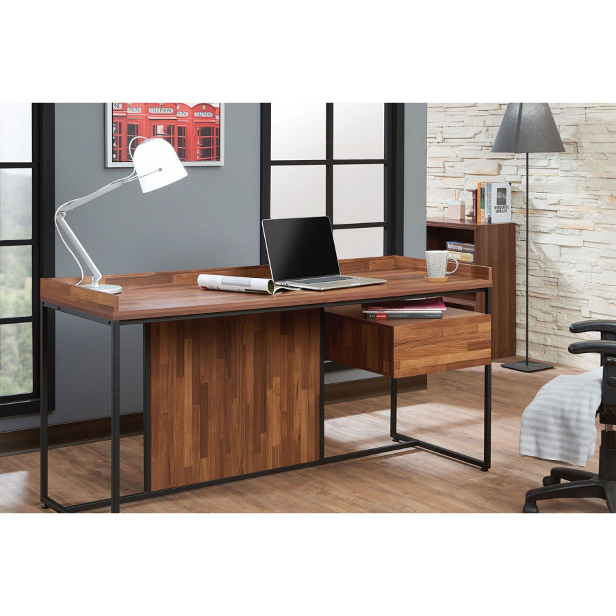 ACME - Sara Writing Desk in Walnut/Sandy Black