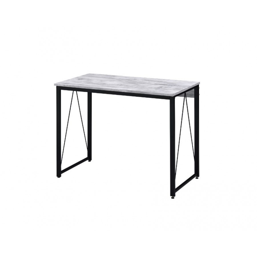 ACME Zaidin Writing Desk - Antique White and Black Finish, W 35"