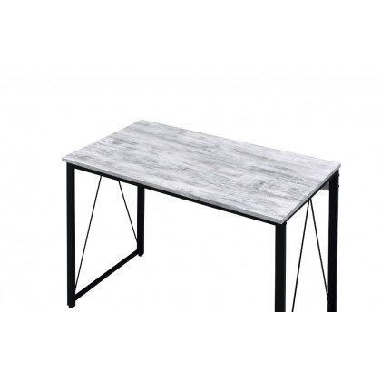 ACME Zaidin Writing Desk - Antique White and Black Finish, W 35"