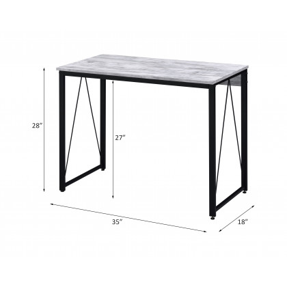 ACME Zaidin Writing Desk - Antique White and Black Finish, W 35"
